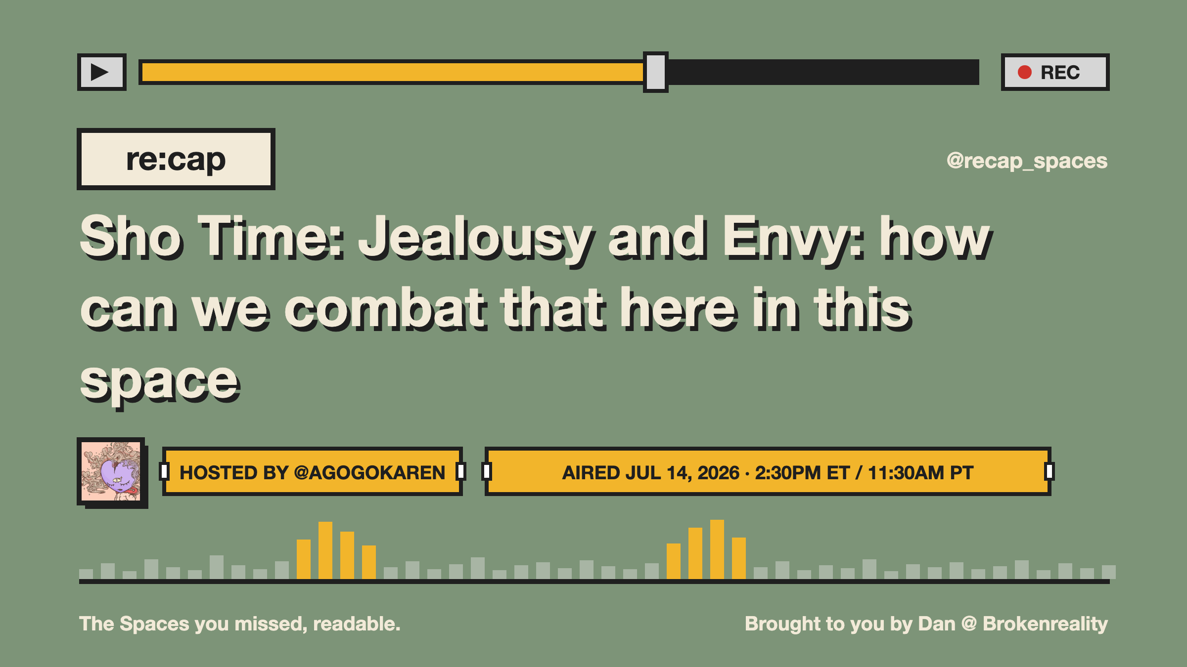 Sho Time: Jealousy and Envy: how can we combat that here in this space