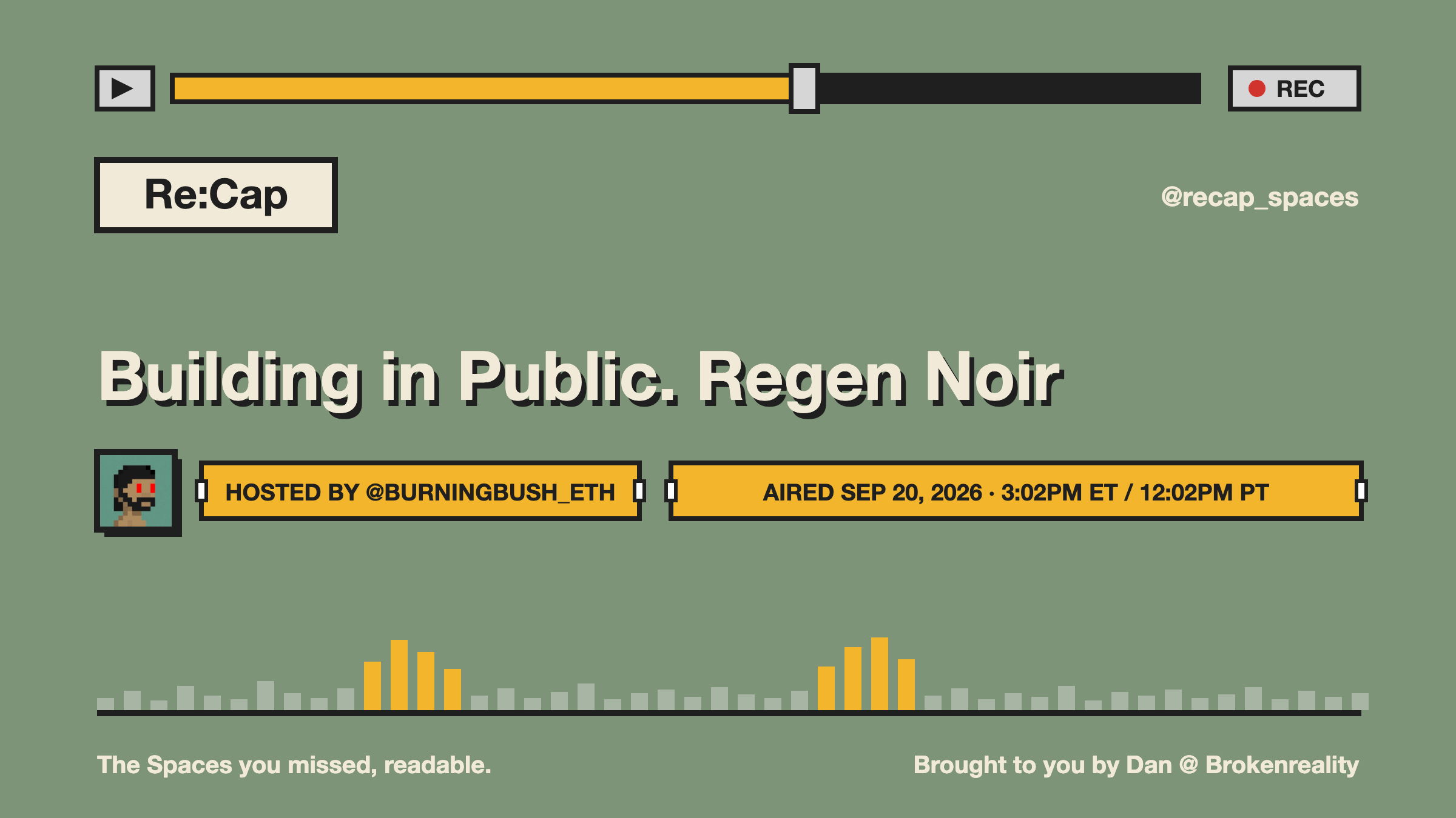 Building in Public. Regen Noir