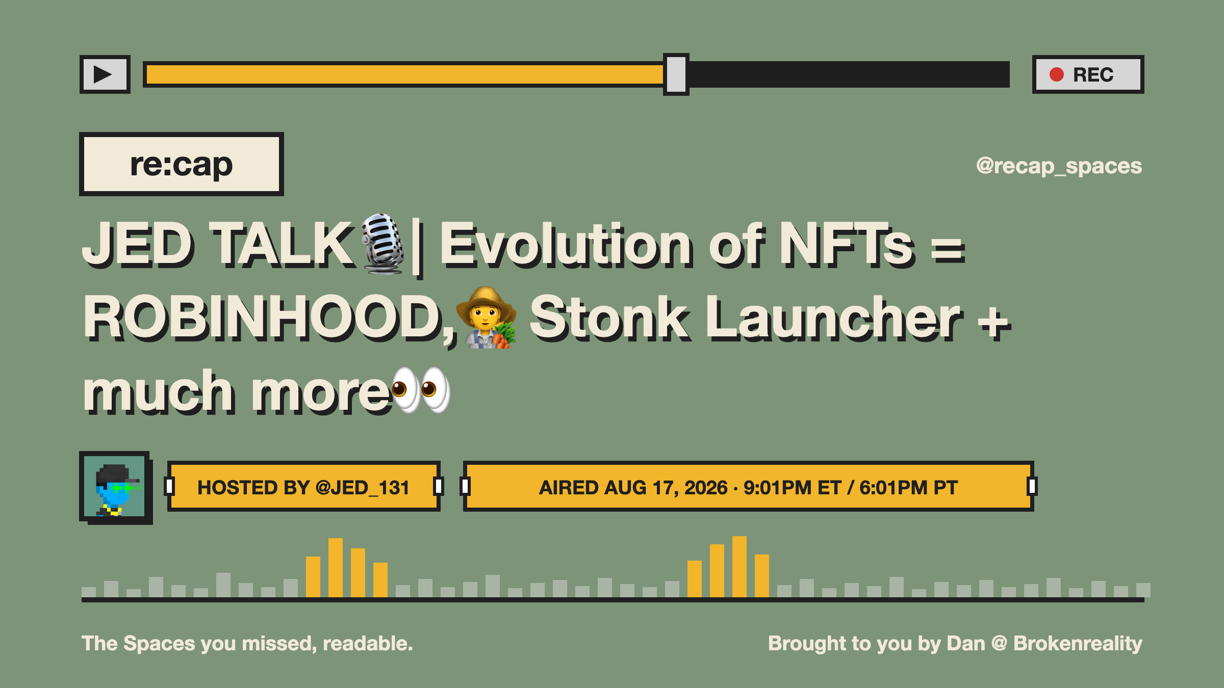 JED TALK🎙️| Evolution of NFTs = ROBINHOOD,🧑‍🌾 Stonk Launcher + much more👀