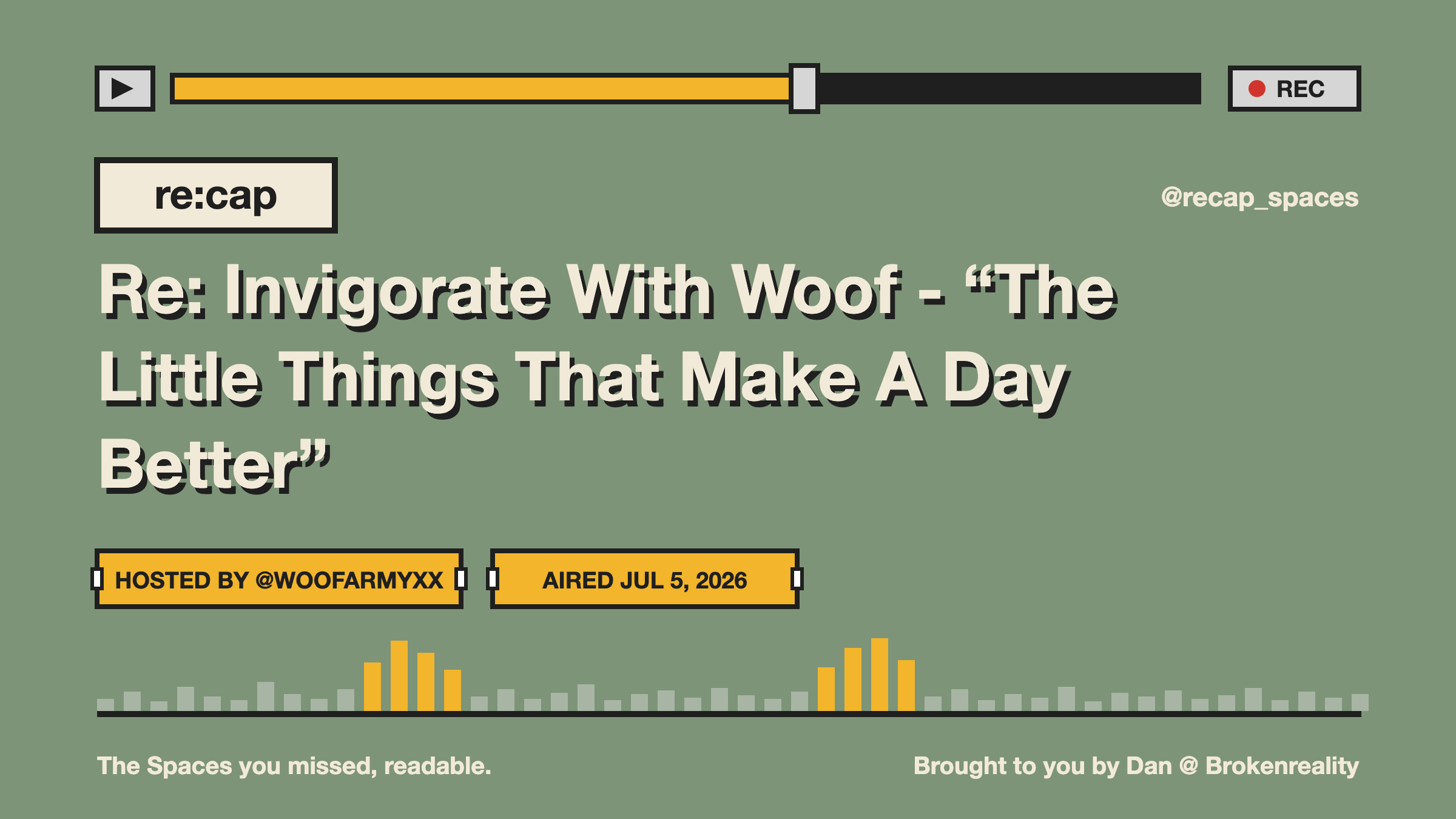 Re: Invigorate With Woof - “The Little Things That Make A Day Better”