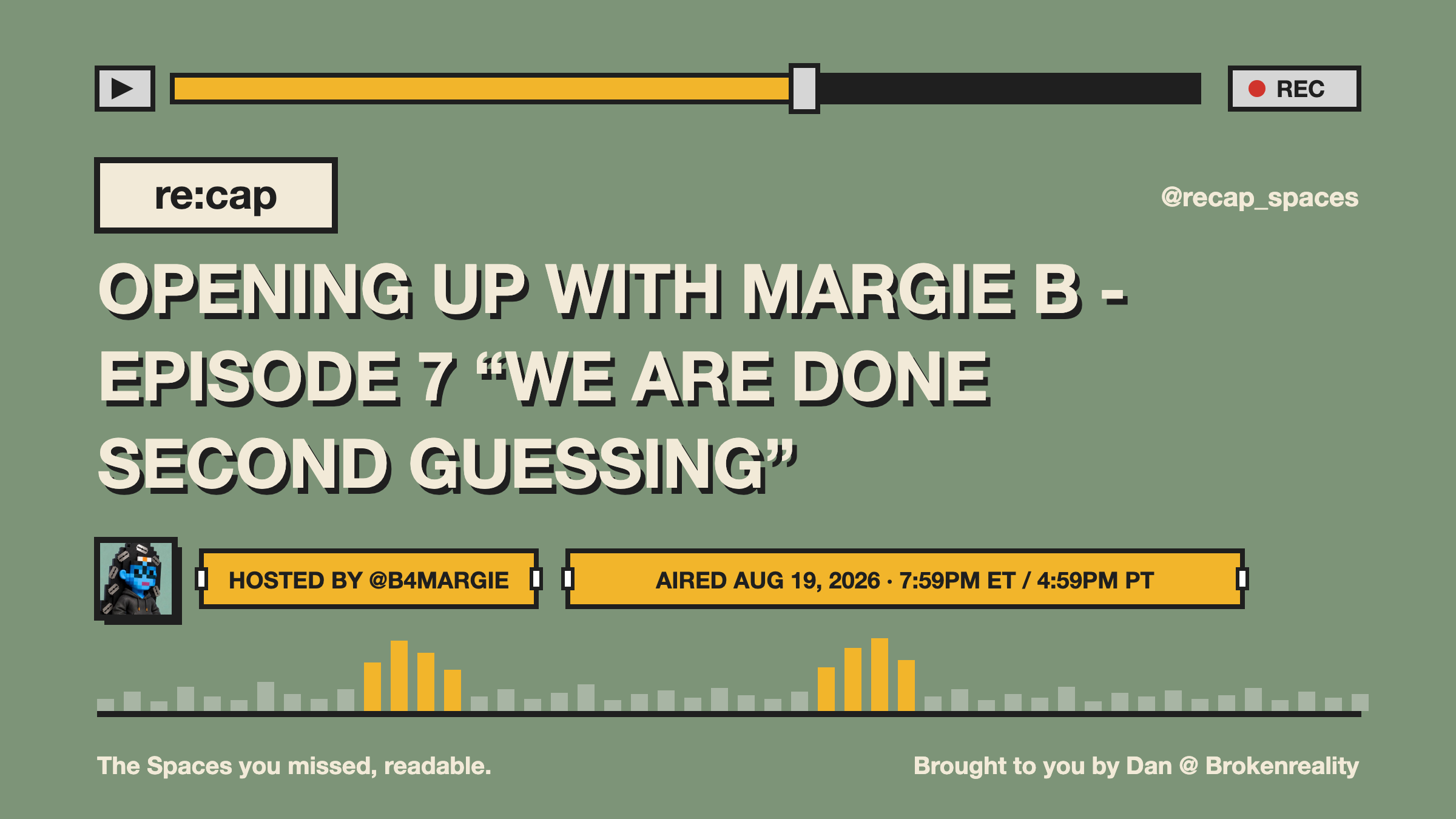 OPENING UP WITH MARGIE B - EPISODE 7 “WE ARE DONE SECOND GUESSING”