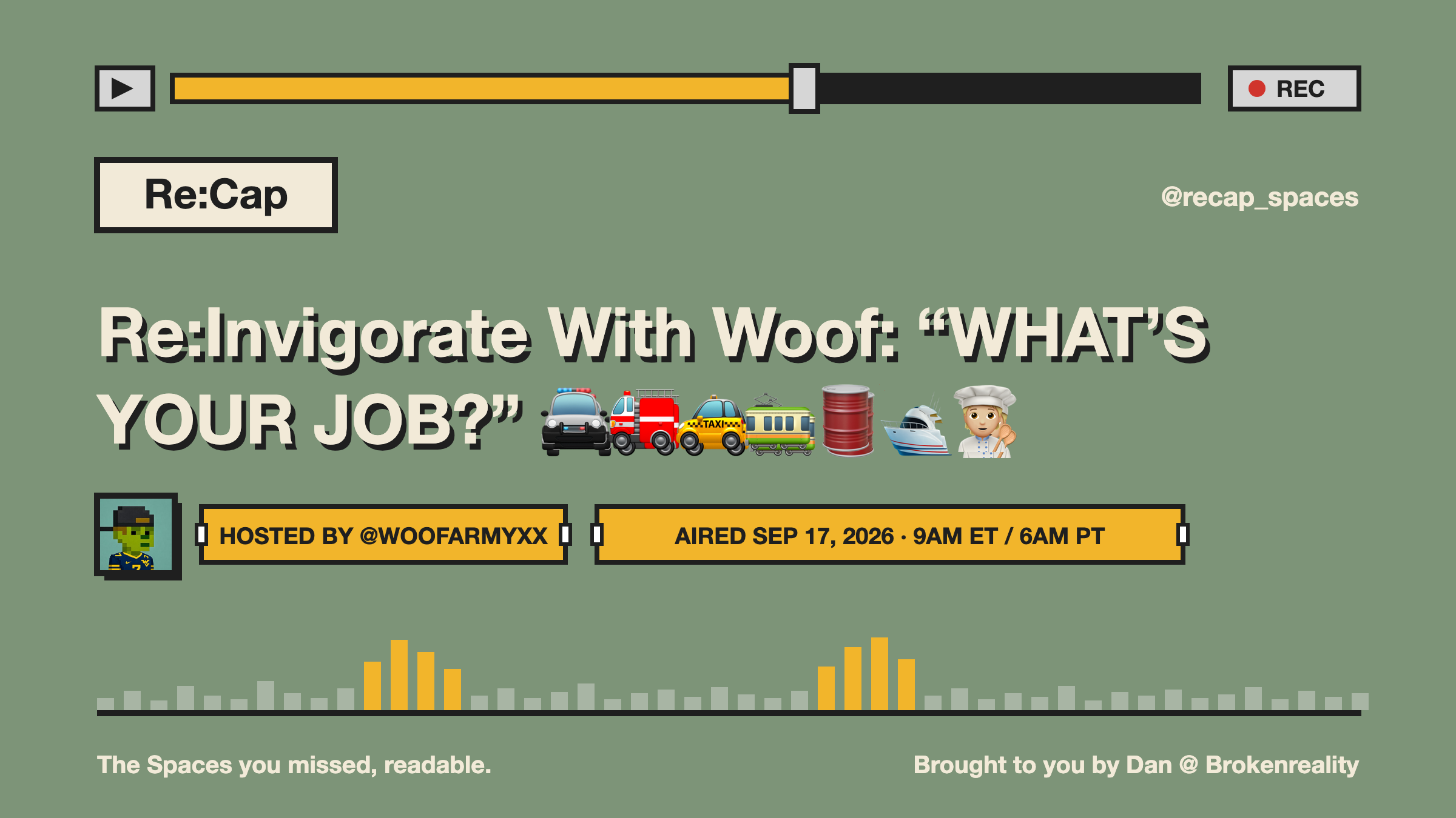 Re:Invigorate With Woof: “WHAT’S YOUR JOB?” 🚔🚒🚕🚃🛢️🛥️🧑🏼‍🍳