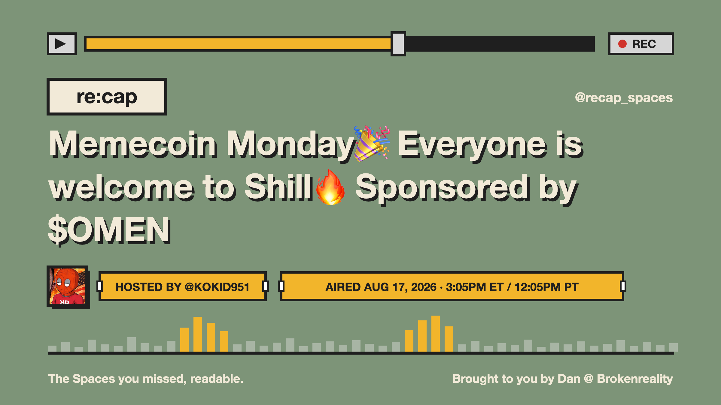 Memecoin Monday🎉 Everyone is welcome to Shill🔥 Sponsored by $OMEN