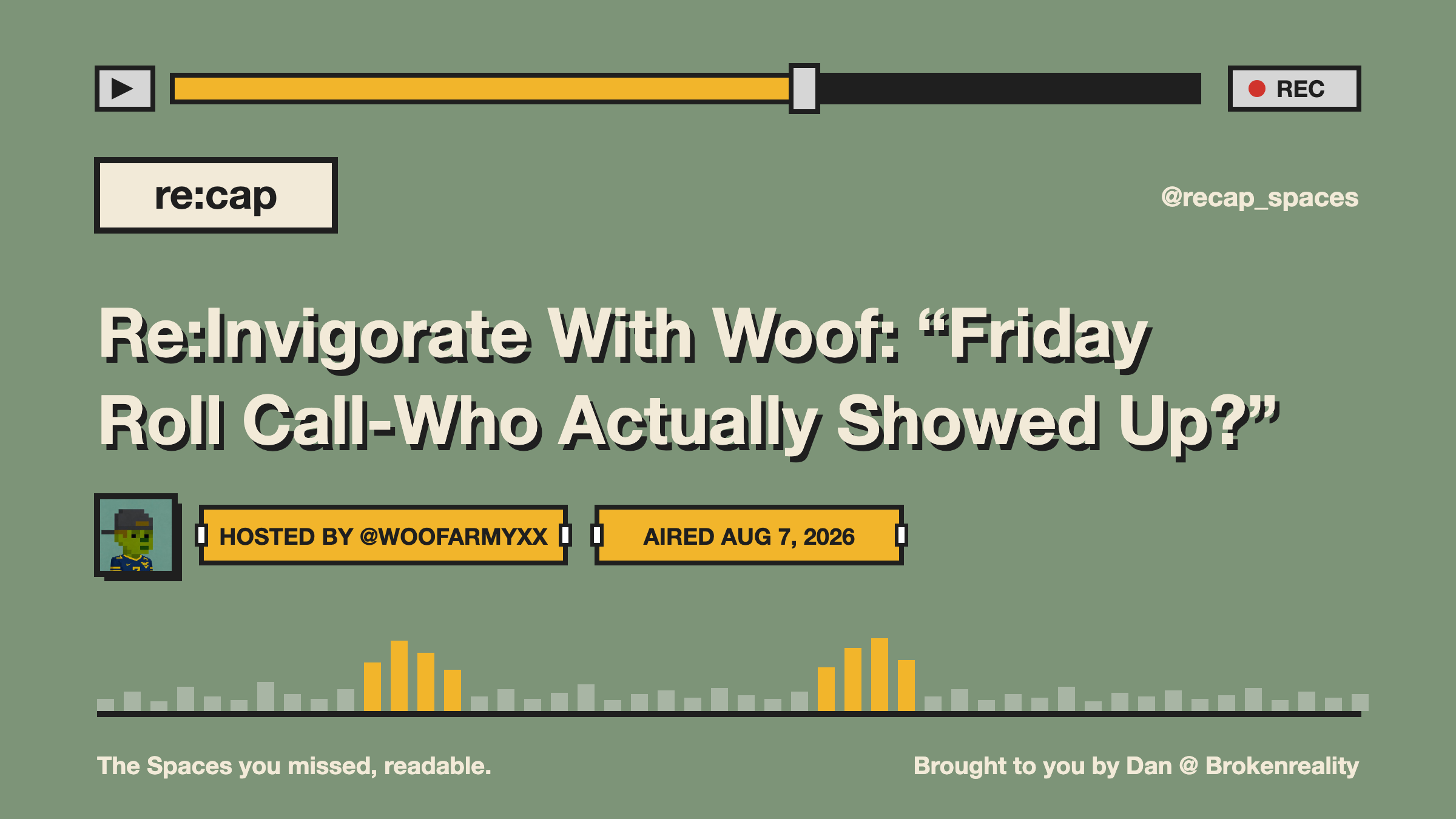 Re:Invigorate With Woof: “Friday Roll Call-Who Actually Showed Up?”