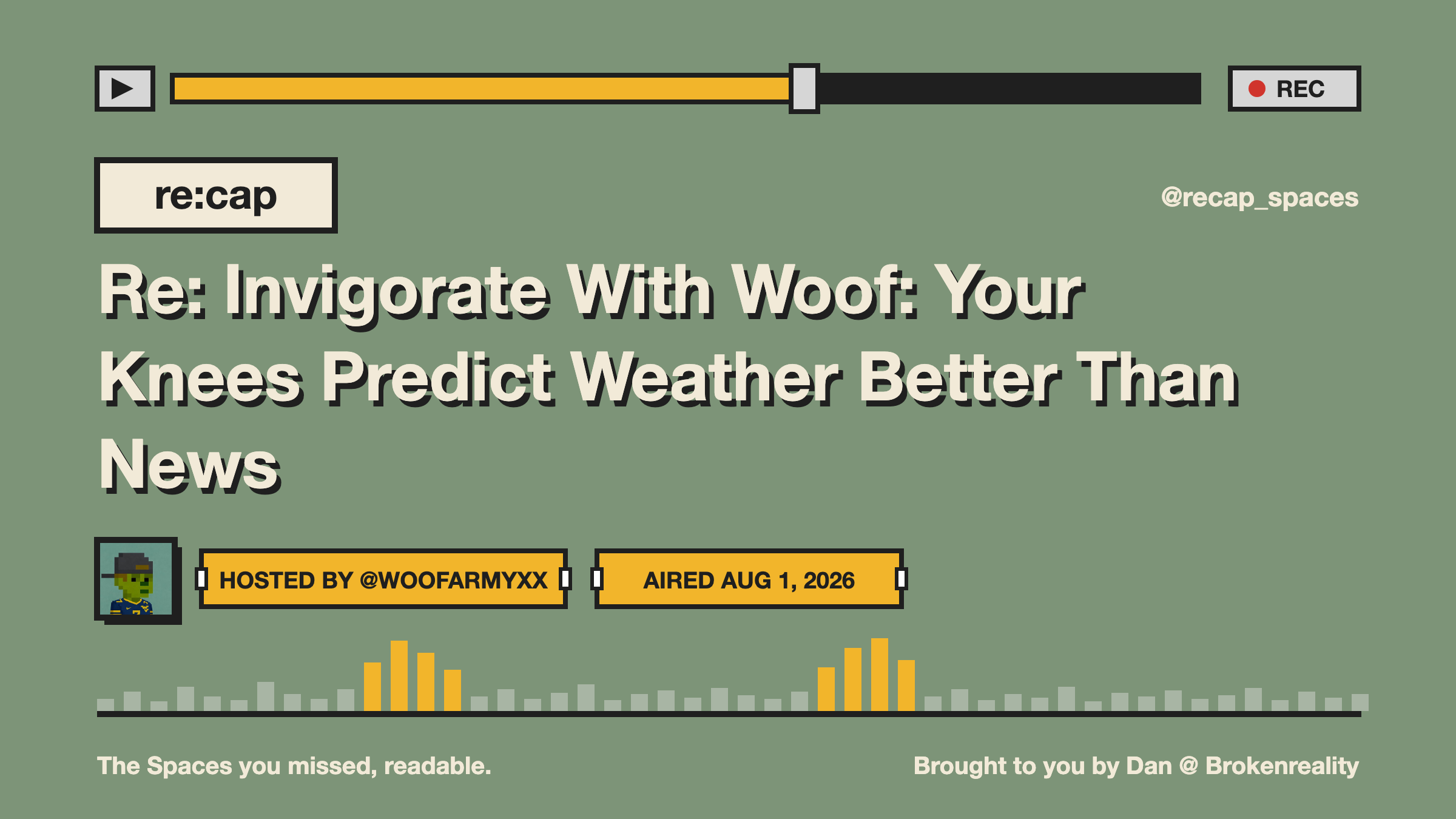 Re: Invigorate With Woof: Your Knees Predict Weather Better Than News
