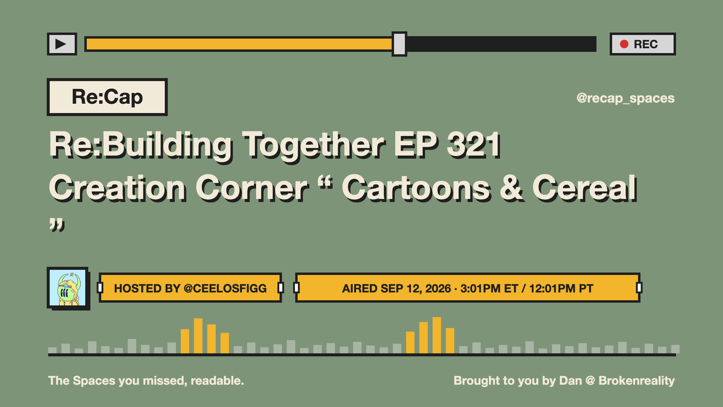 Re:Building Together EP 321 Creation Corner “ Cartoons & Cereal ”