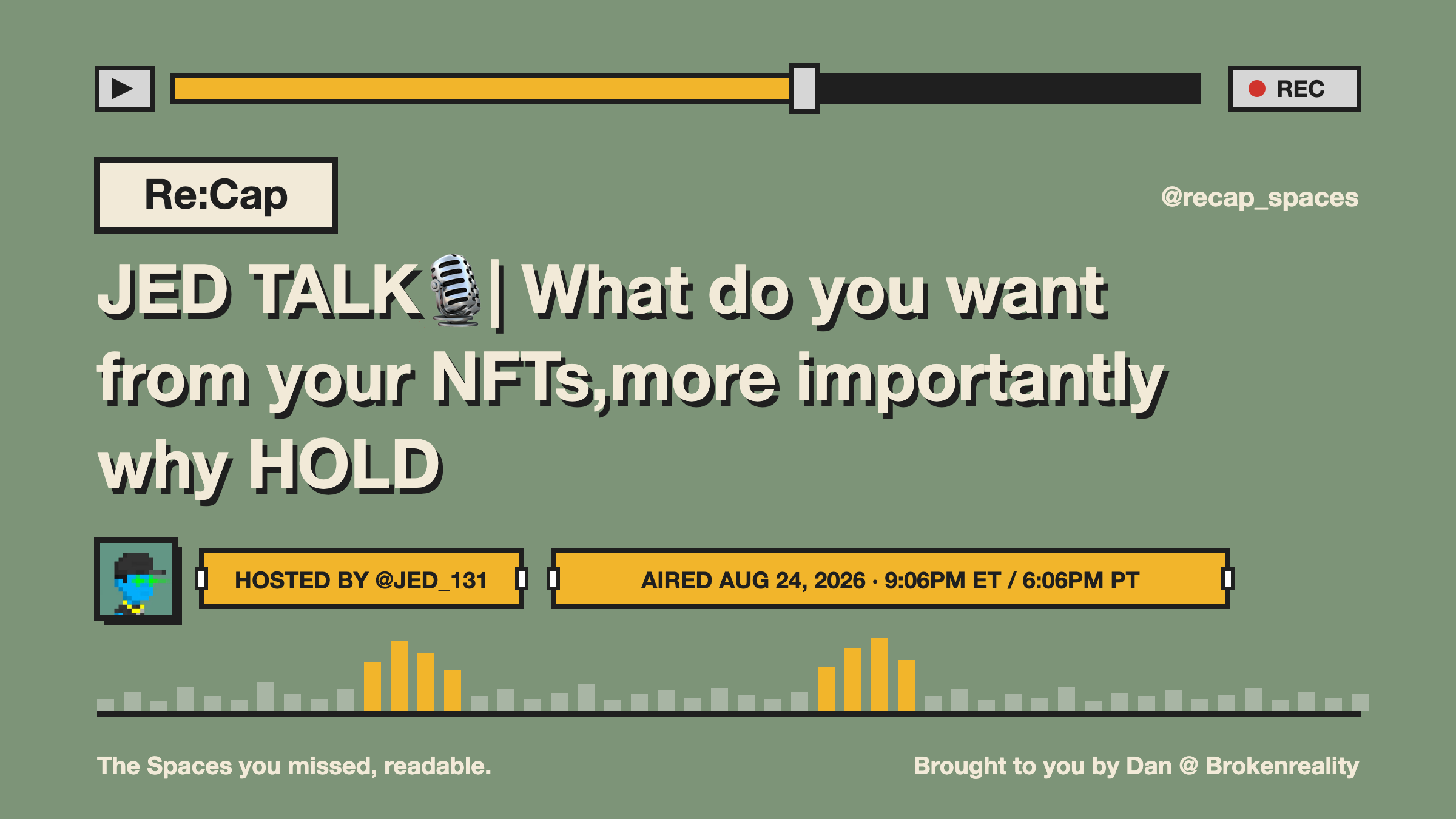 JED TALK🎙️|  What do you want from your NFTs,more importantly why HOLD
