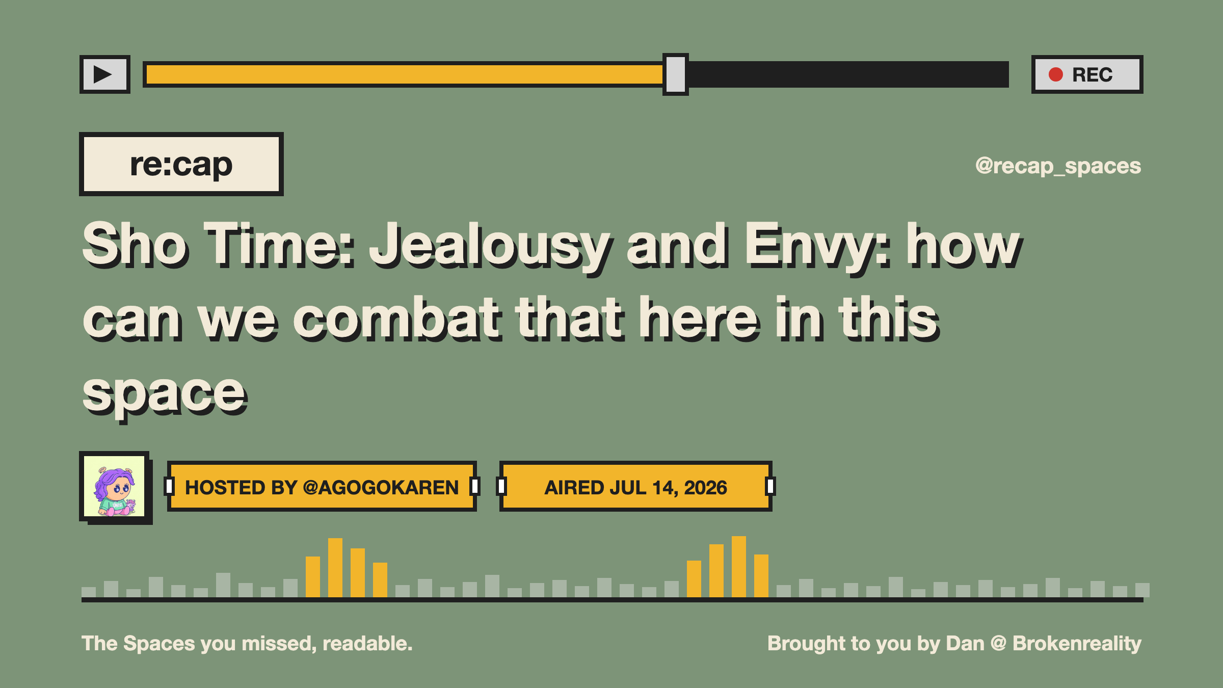 Sho Time: Jealousy and Envy: how can we combat that here in this space