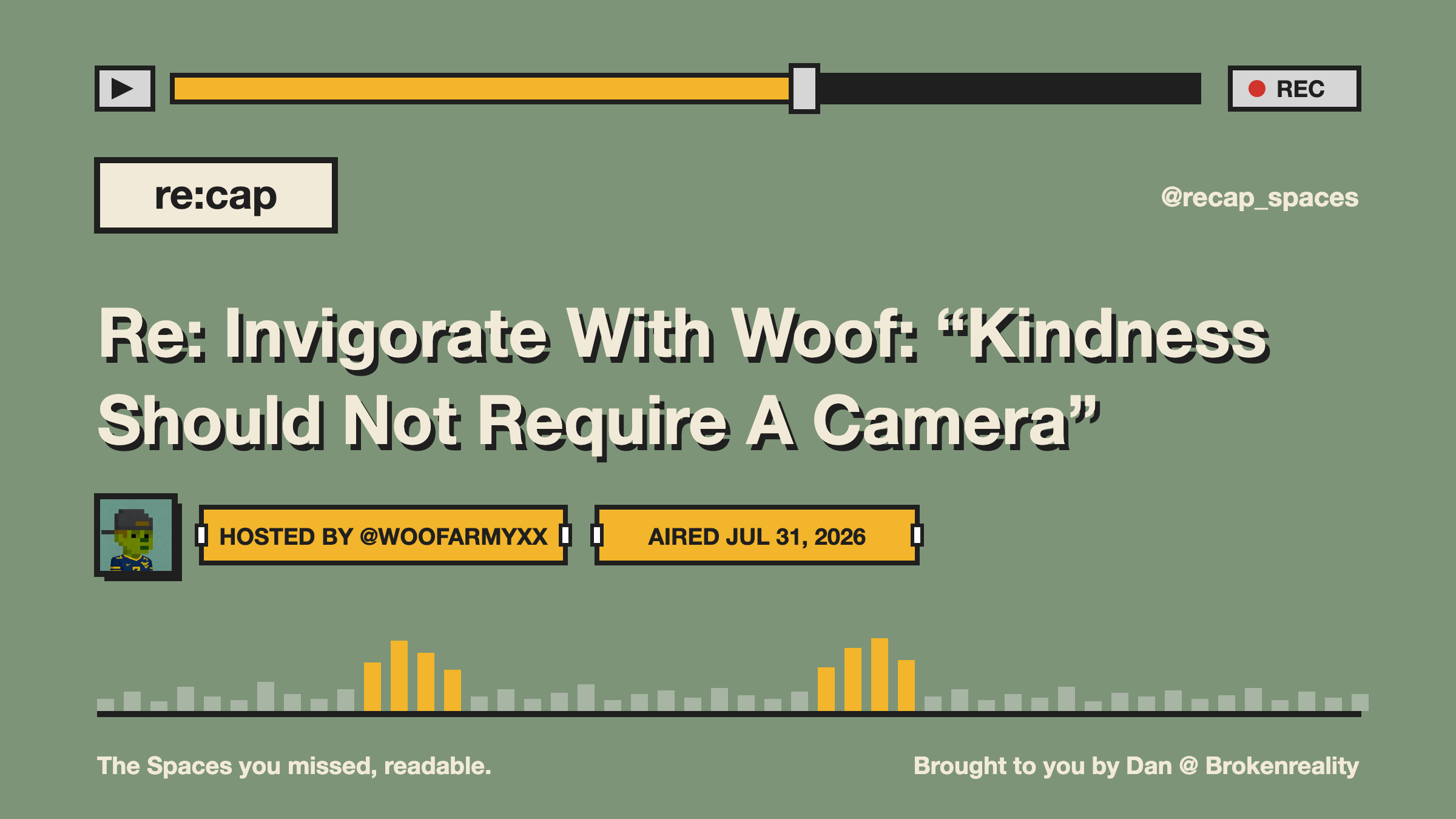 Re: Invigorate With Woof: “Kindness Should Not Require A Camera”