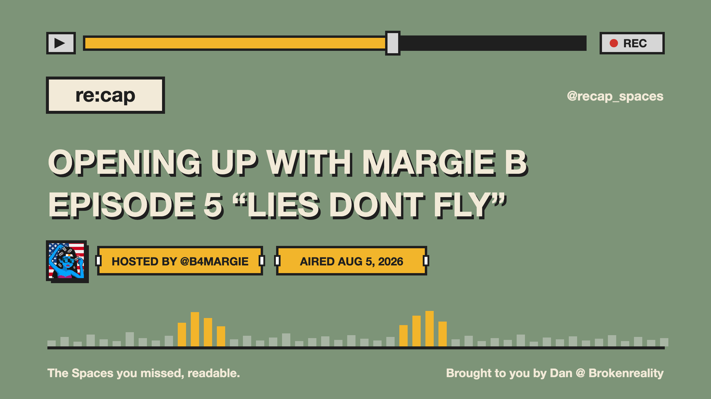 OPENING UP WITH MARGIE B          EPISODE 5 “LIES DONT FLY”