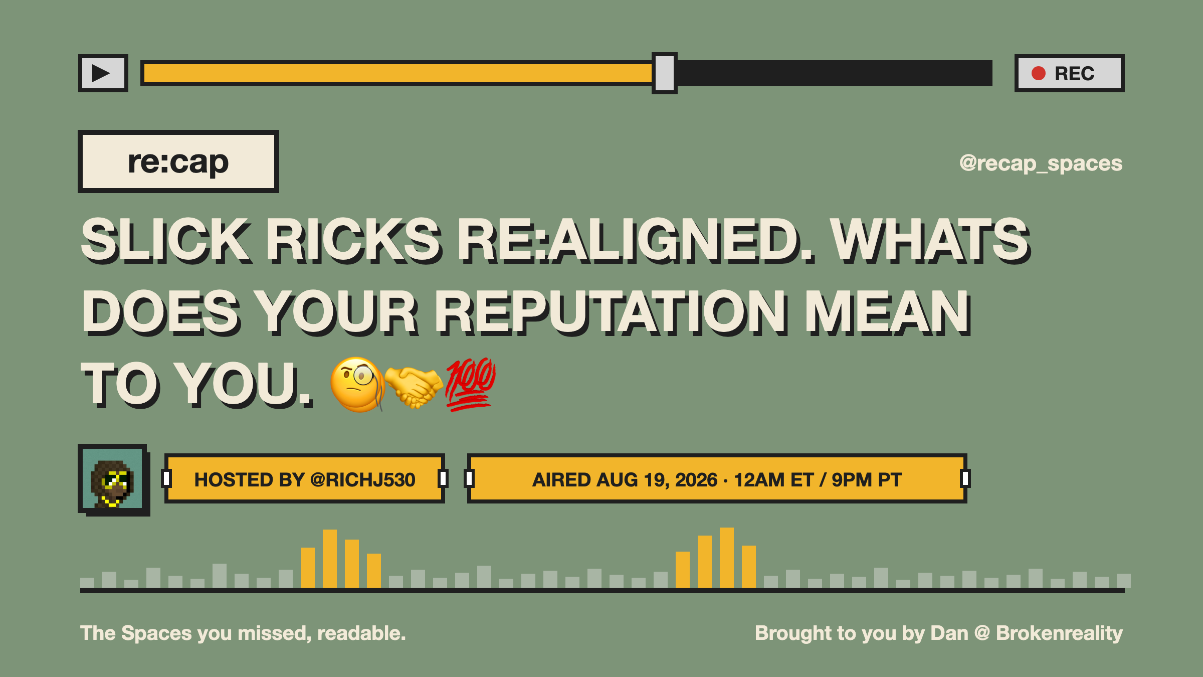 SLICK RICKS RE:ALIGNED. WHATS DOES YOUR REPUTATION MEAN TO YOU. 🧐🤝💯