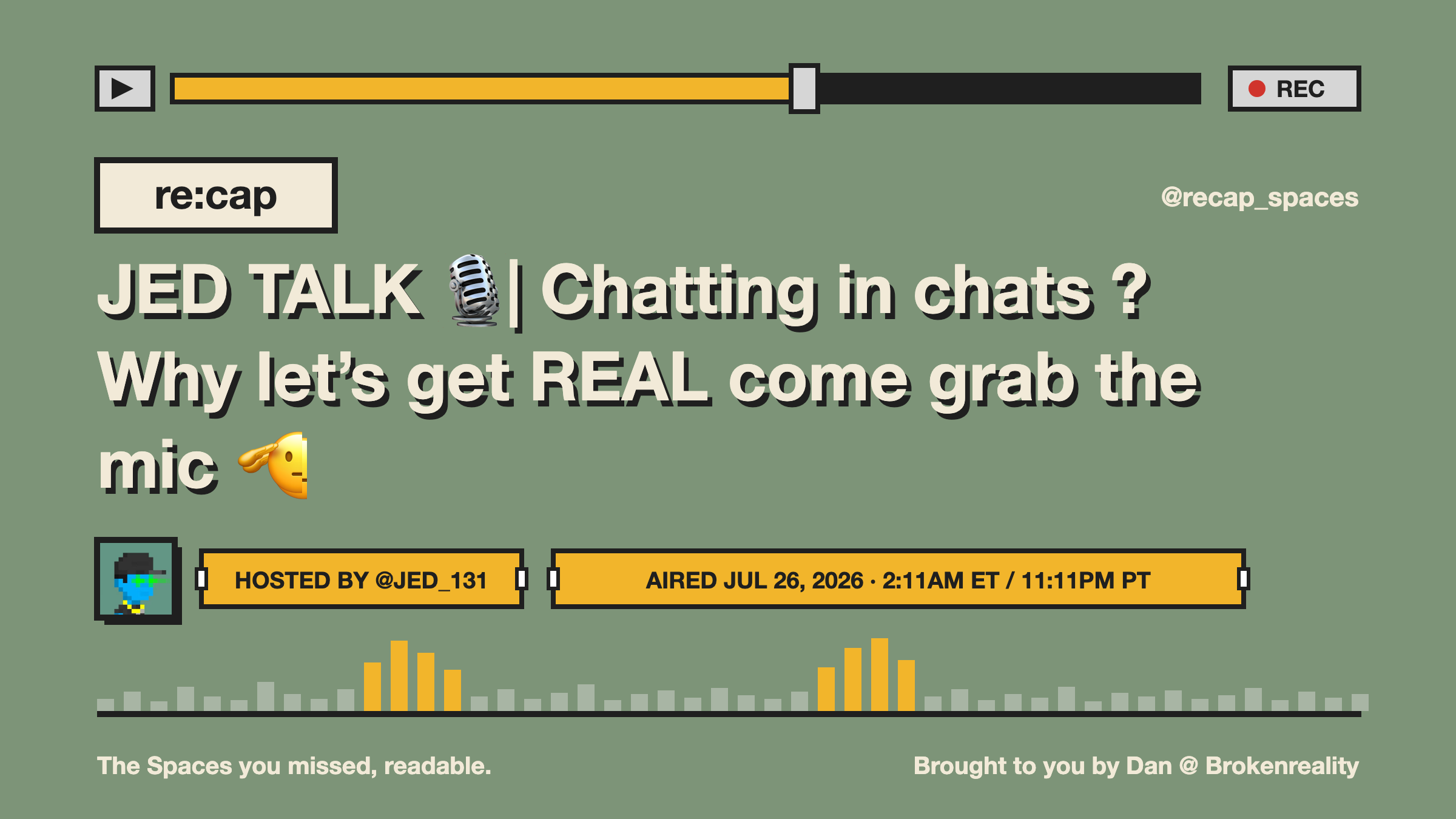 JED TALK 🎙️| Chatting in chats ? Why let’s get REAL come grab the mic 🫡