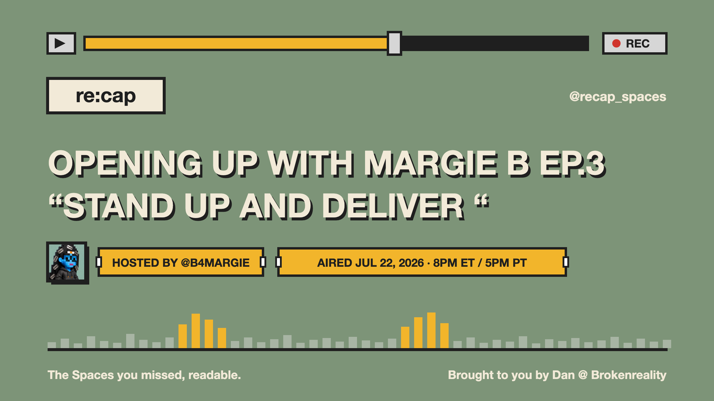 OPENING UP WITH MARGIE B EP.3  “STAND UP AND DELIVER “