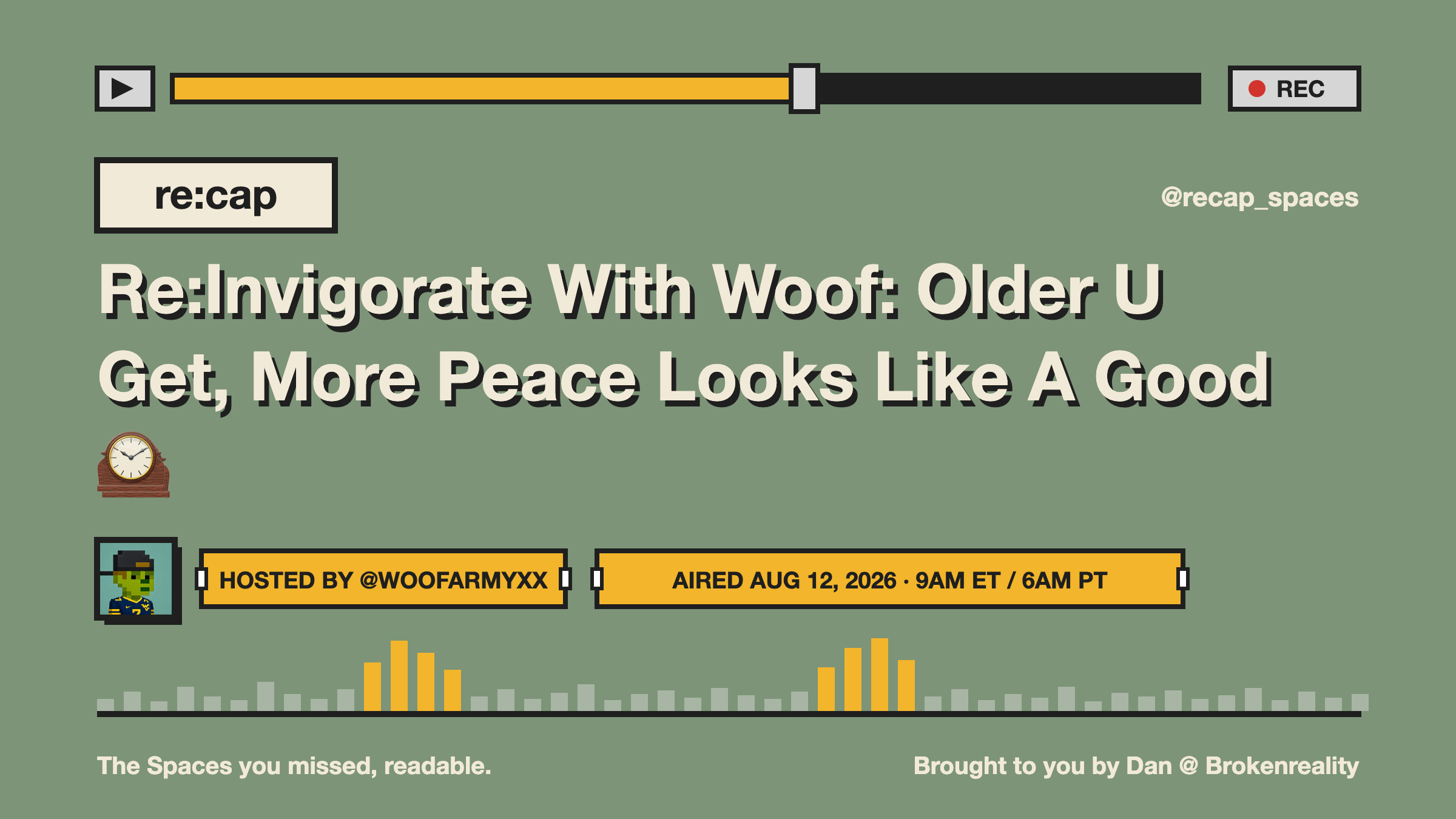 Re:Invigorate With Woof: Older U Get, More Peace Looks Like A Good 🕰️