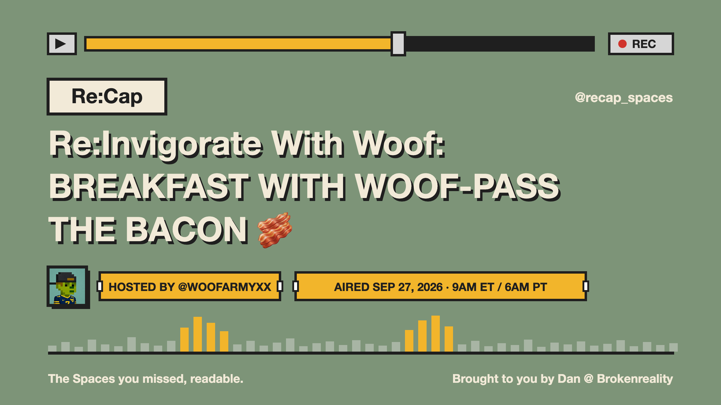 Re:Invigorate With Woof: BREAKFAST WITH WOOF-PASS THE BACON 🥓