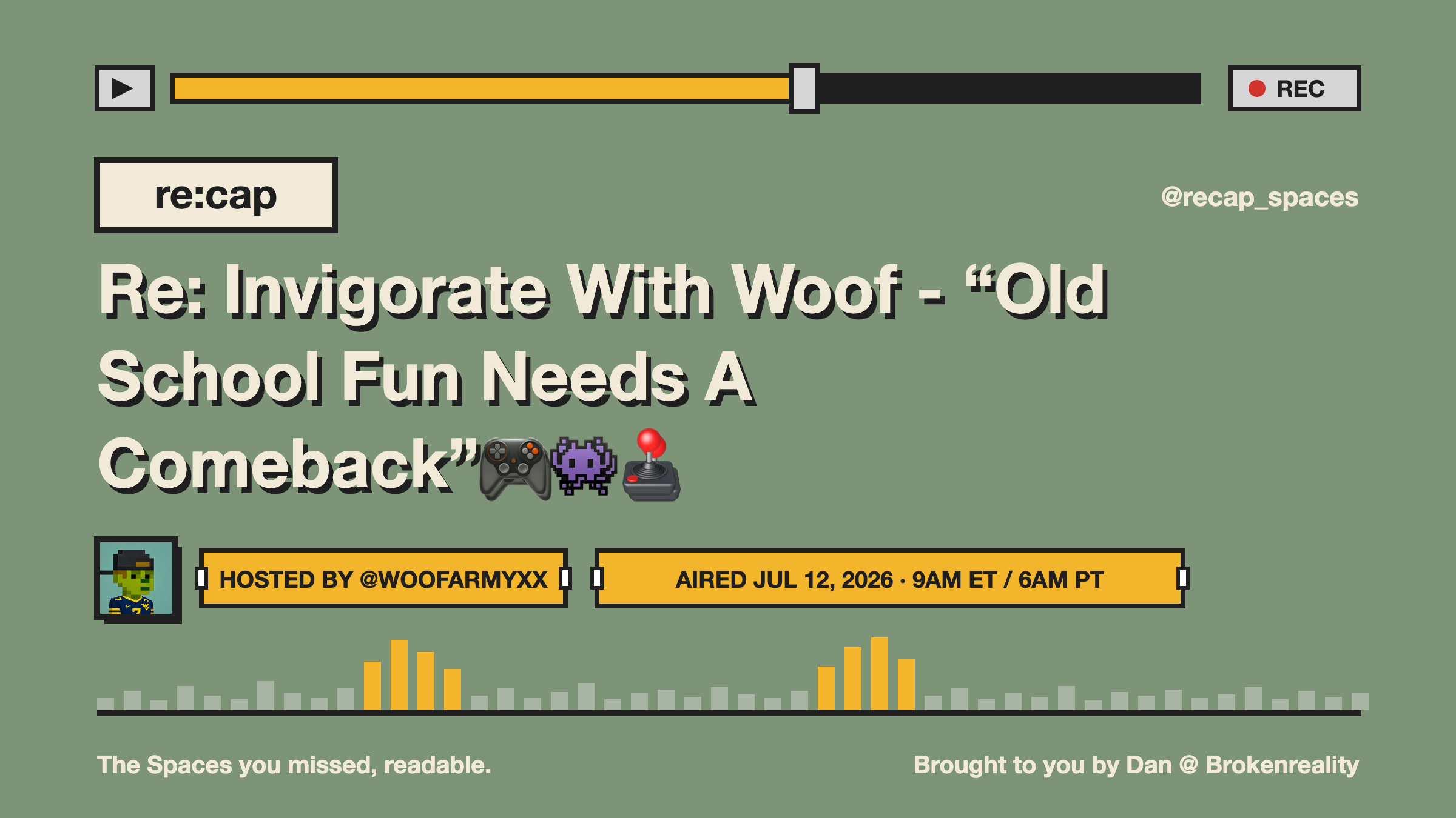 Re: Invigorate With Woof - “Old School Fun Needs A Comeback”🎮👾🕹️
