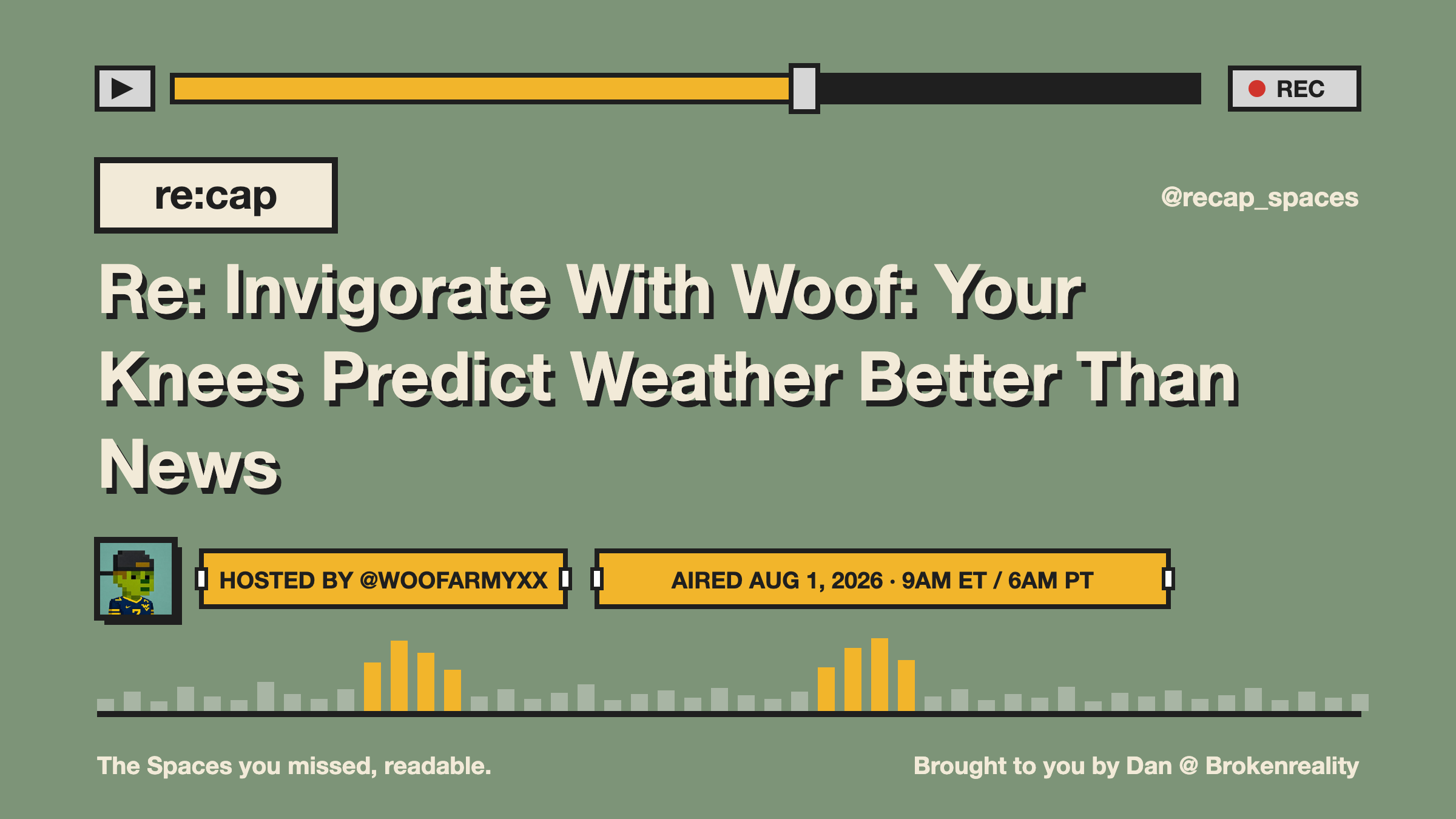 Re: Invigorate With Woof: Your Knees Predict Weather Better Than News